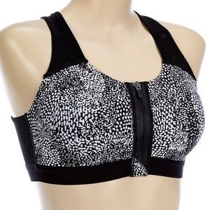 Modern Movement Half Moon by Modern Movement Mesh Zip Front Yoga Sports Bra